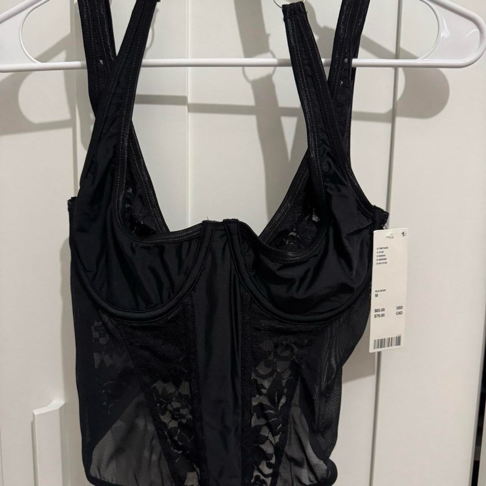 Black Lace Bustier Top